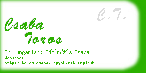 csaba toros business card